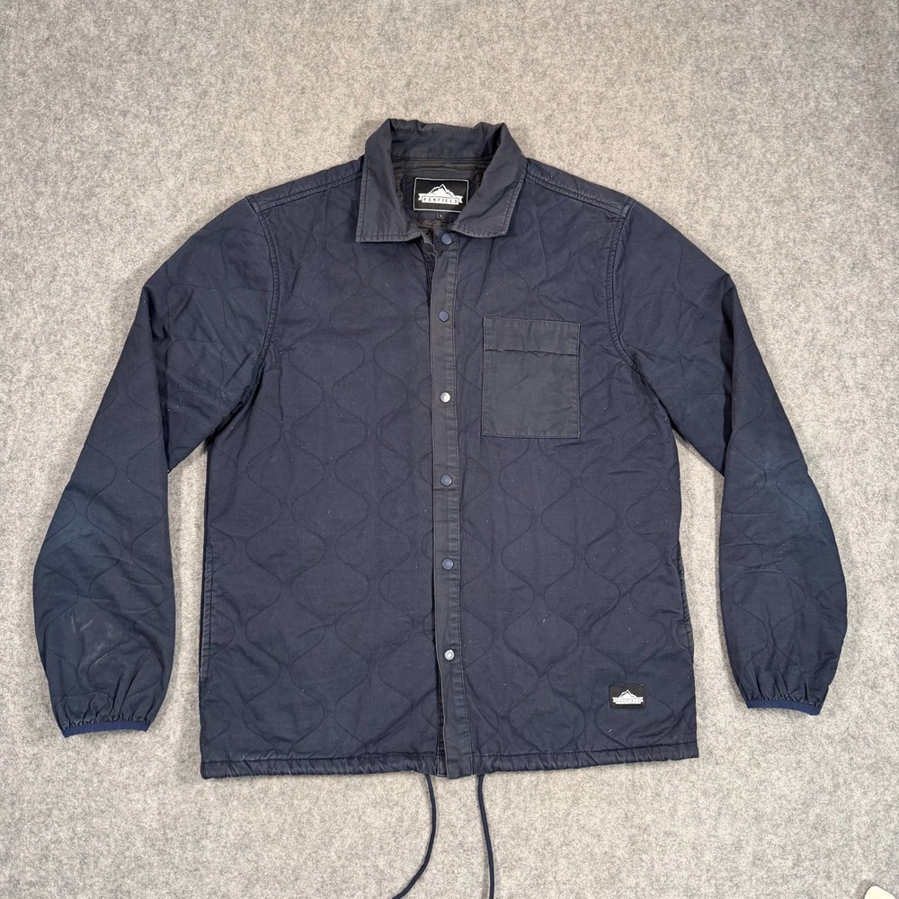 Penfield Navy‎ Blue Blackstone Quilted Snap Button Shirt Jacket Men's Size Large
